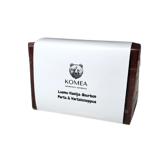 KOMEA Softening Organic Vanilla-Bourbon Beard & Body Soap 110g