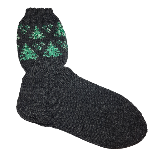 Wool socks 42, black with a hexagon pattern