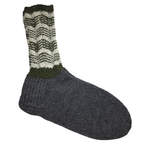 Wool socks 41, black with white stripe