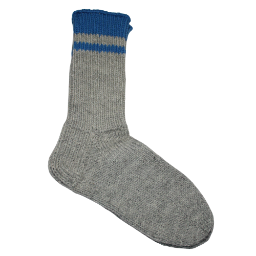 Wool socks 40, gray with blue stripes