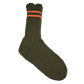 Wool socks 40, green with orange stripe