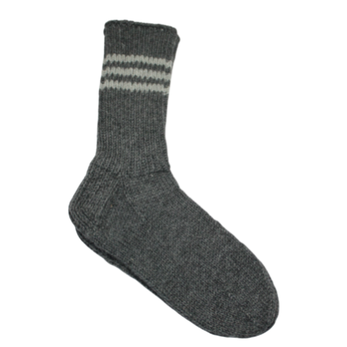 Wool socks 41, black with gray stripes